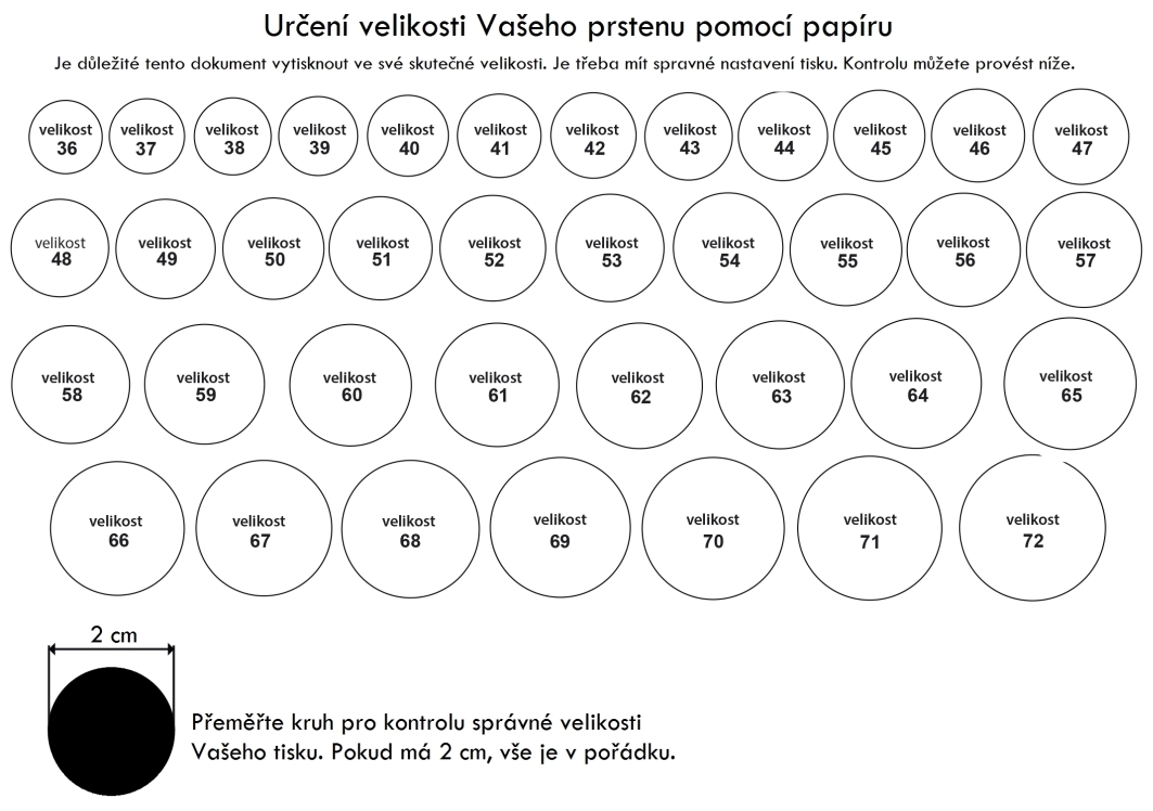 Meření a určtení velikosti prstenů
