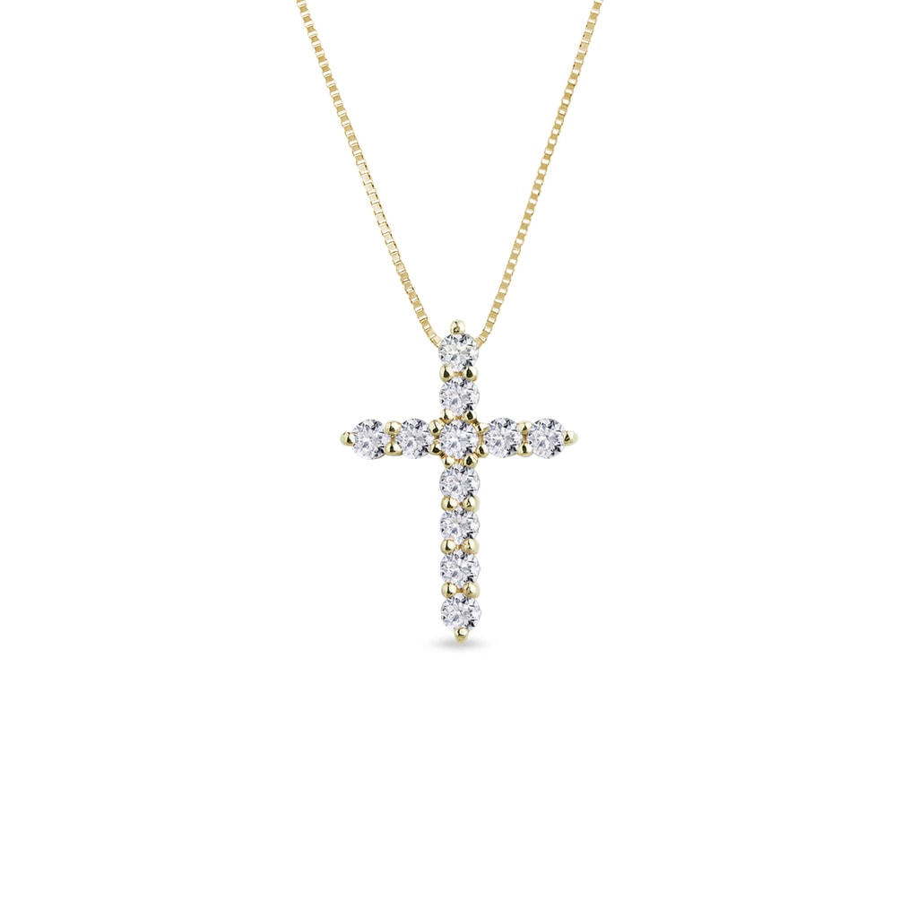 Diamond Cross Pendant In 14kt Gold Klenota Diamond Cross Pendant In 14kt Gold