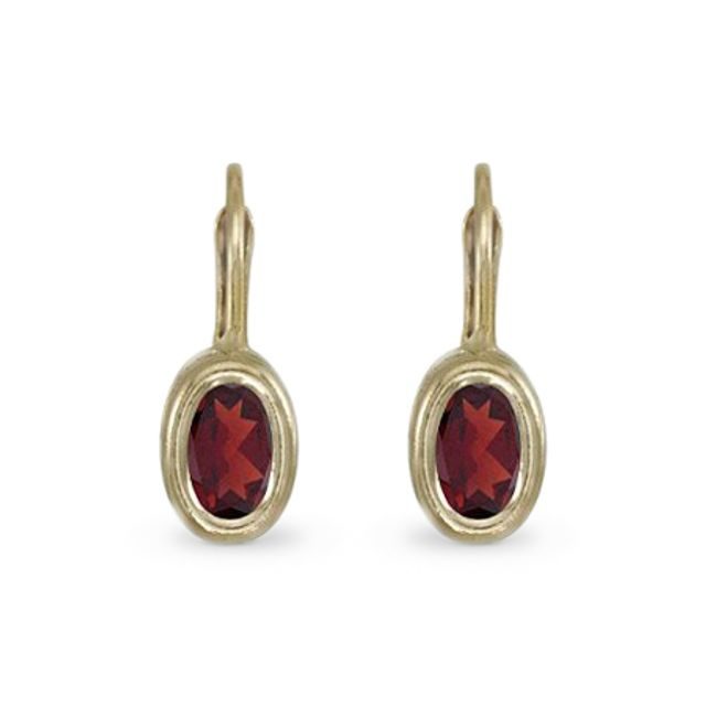 Garnet Earrings In 14kt Yellow Gold Jewellery With Love Garnet Earrings In 14kt Yellow Gold