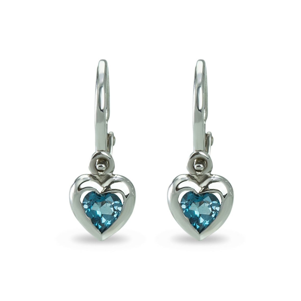 KLENOTA Children topaz hearts earrings Topaz earrings Jewellery